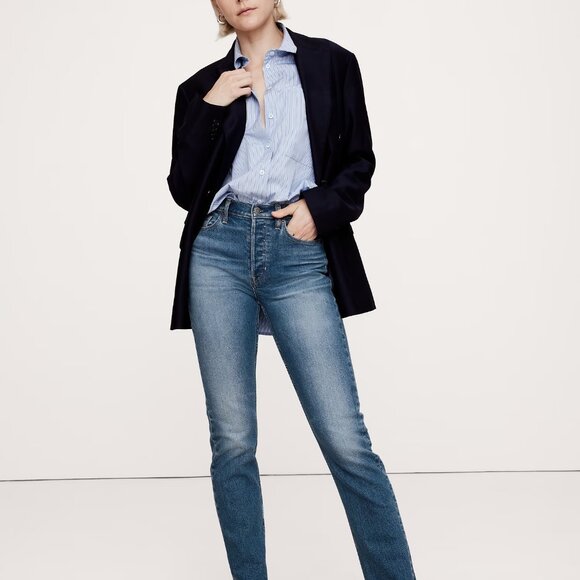 Banana Republic High Rise Straight Jeans Sz 29 - Picture 1 of 7